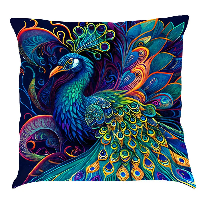DecorBites™ Cat Design Linen Pillowcase 45x45cm for Home Decor and Cushion Covers