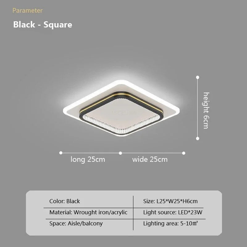 DecorBites™ Crystal Ceiling Lights: Modern Indoor Lighting with LED, Round/Square Luminaria
