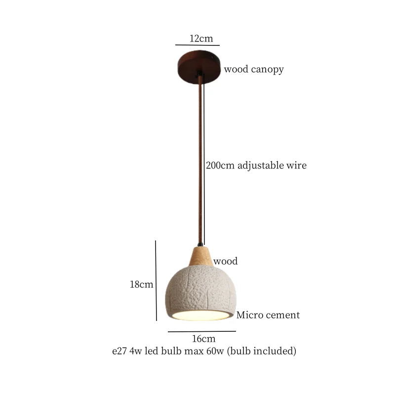 DecorBites™ Bud Micro Cement LED Pendant Lamps: Modern Nordic Hanging Light for Home Decor