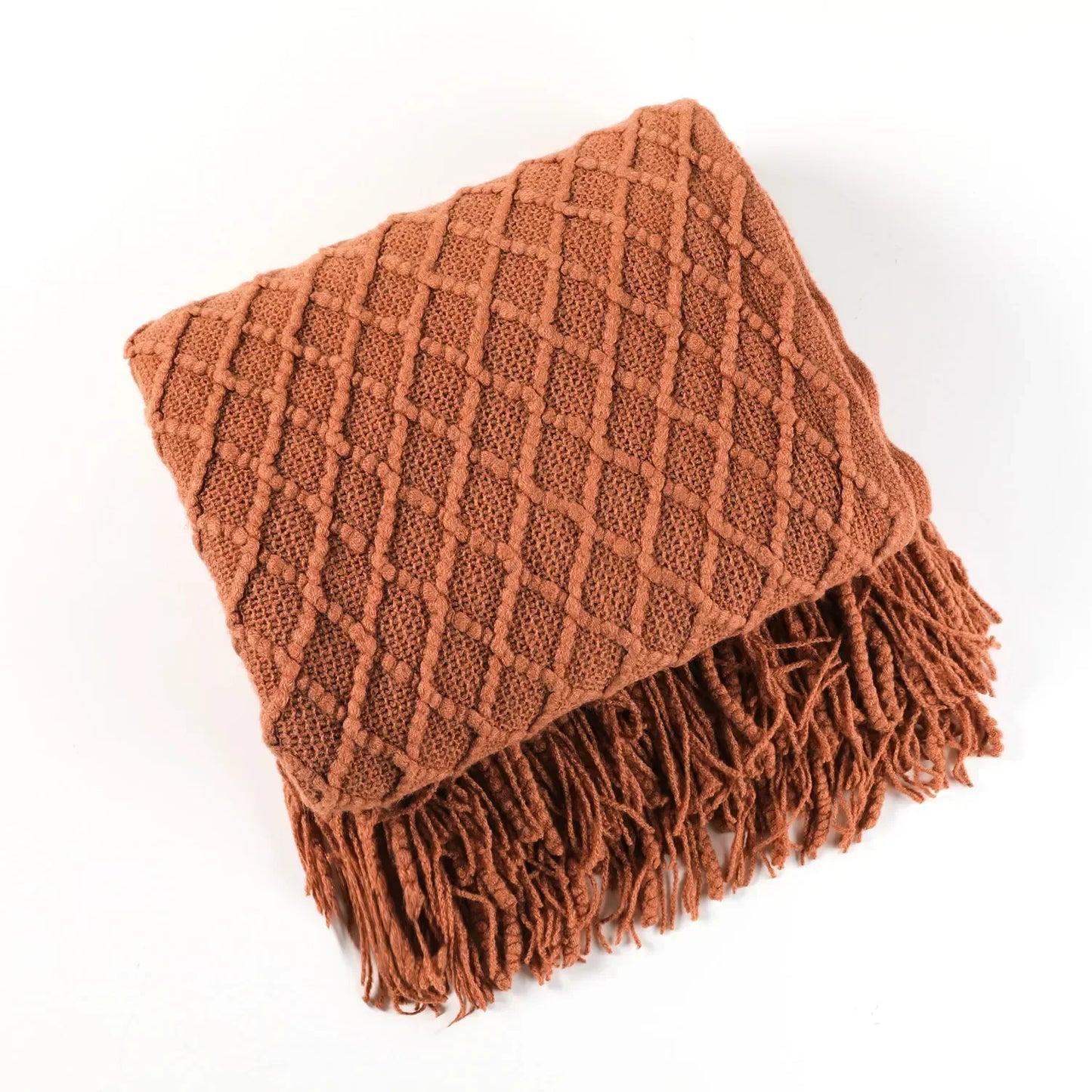 DecorBites™ Knitted Pineapple Grid Throw Blanket - Nordic Sofa Blanket for Home Decor