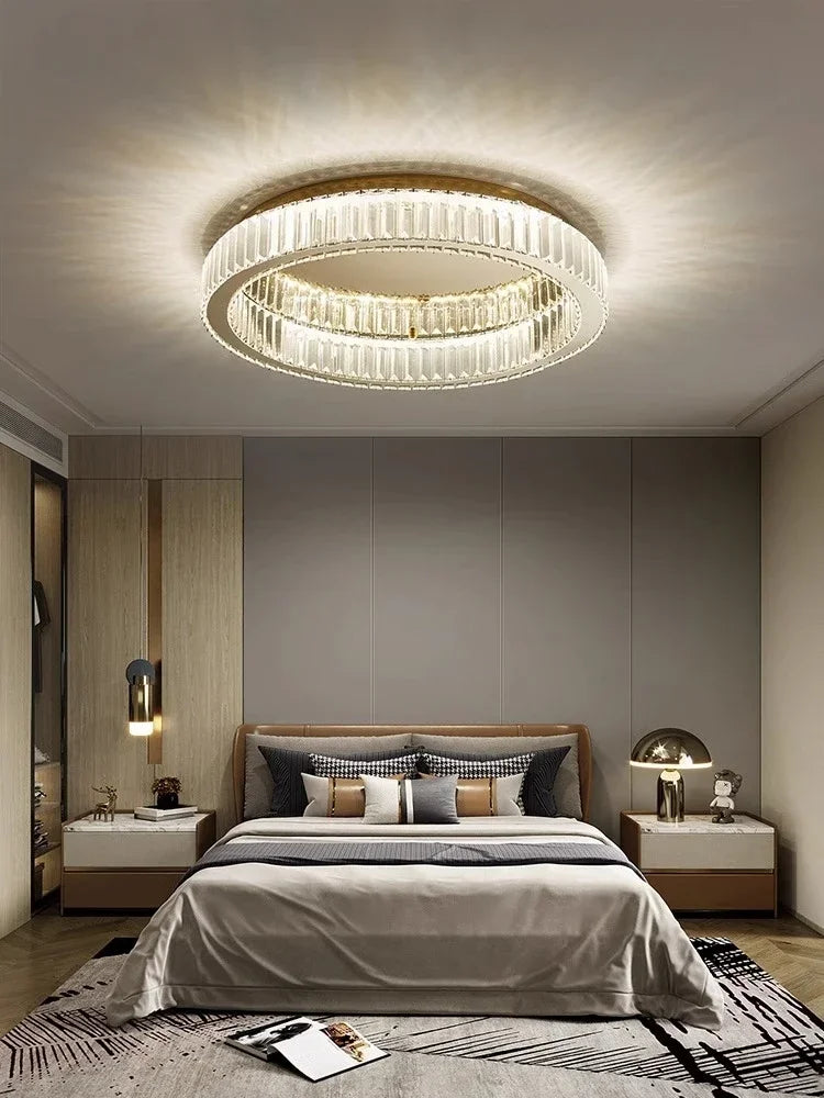 DecorBites™ Crystal Circle LED Ceiling Chandelier for Modern Living Spaces