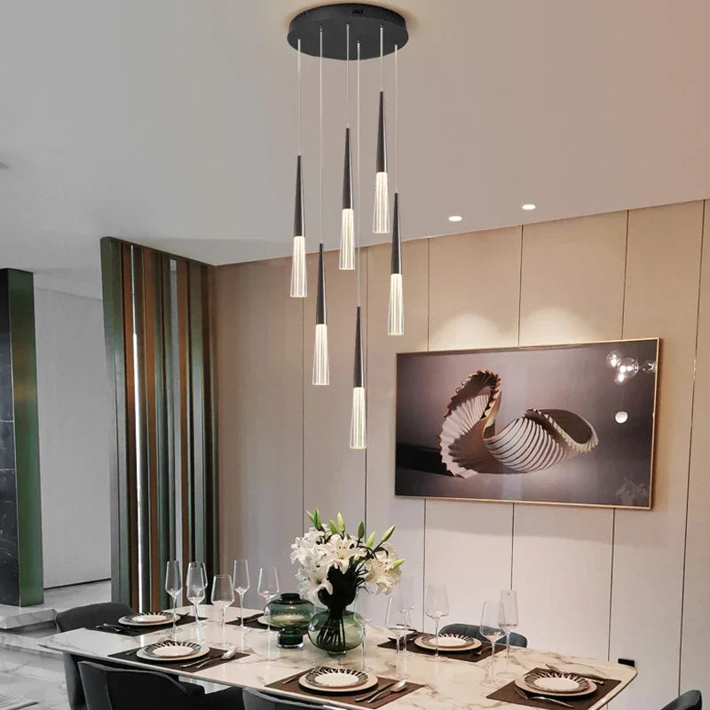 DecorBites™ Acrylic Cone Pendant Light for Villa Stair, Kitchen, and Restaurant.