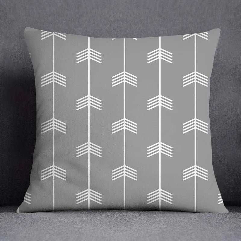 DecorBites™ Geometric Floral Print Lumbar Pillow Case 45X45cm Sofa Cushion Cover
