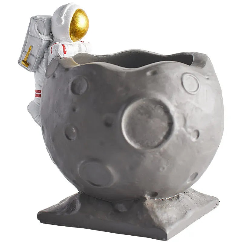 DecorBites™ Astronaut Cosmonaut Pen Holder Figurines for Home Office Desk Decoration