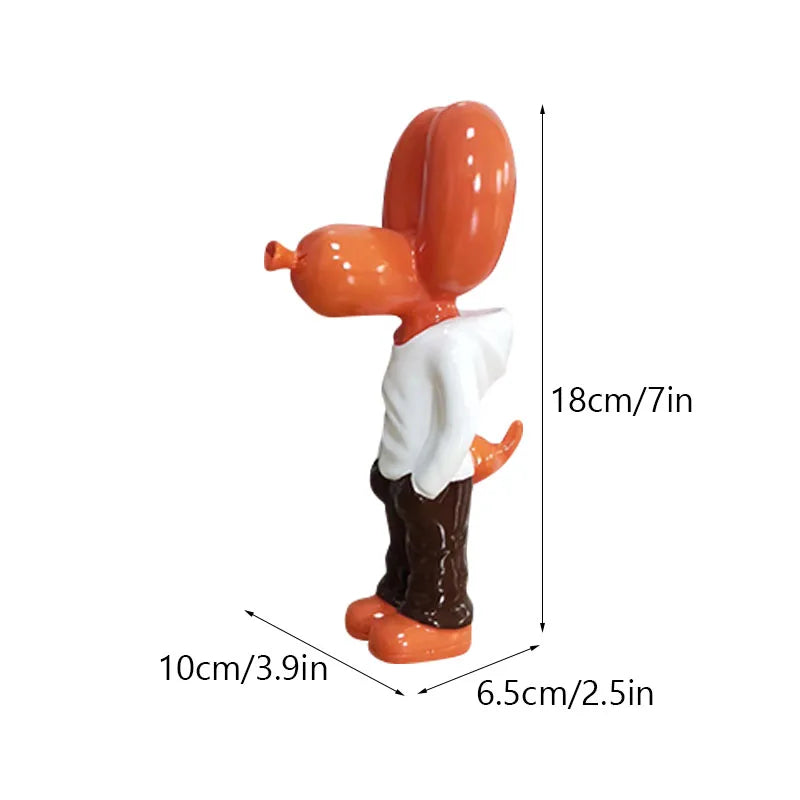 DecorBites™ 7" Resin Balloon Dog Statue Jeff Junior Figurine Home Decor Accessory