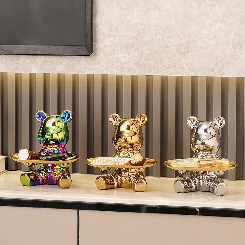 DecorBites™ Bear Ornaments Key Trays Cosmetic Boxes Cartoon Figurines Desktop Decorations