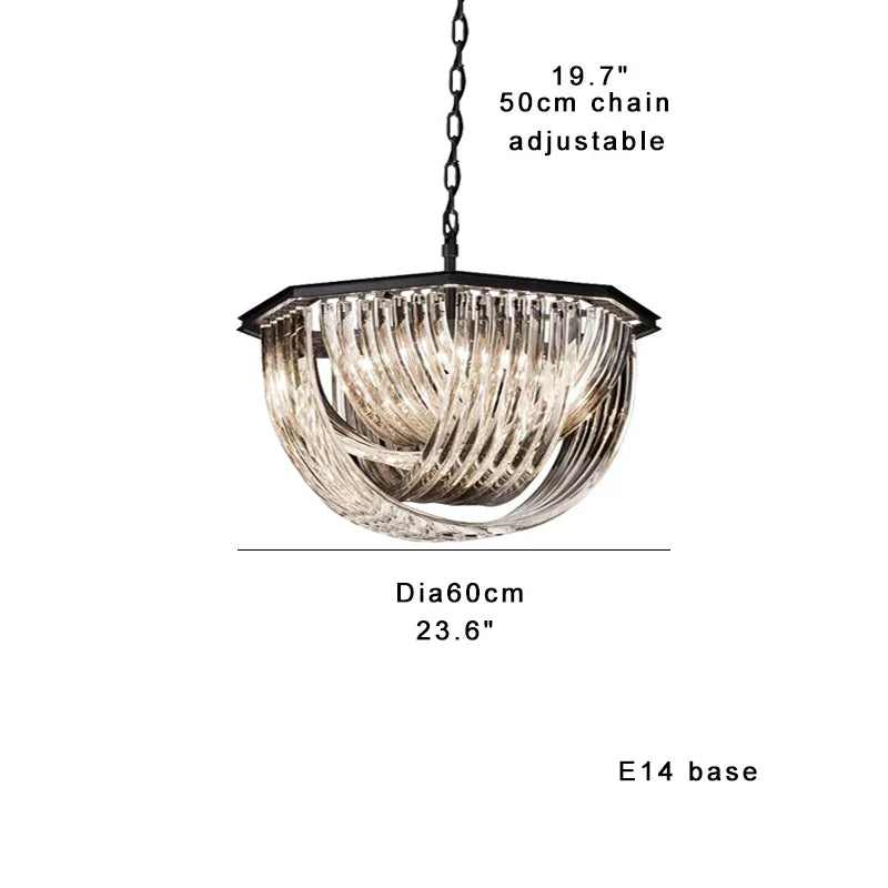 DecorBites™ Black Gold Crystal Glass Ceiling Pendant Lights, Luxury Nordic Dining Table Lighting Lamps