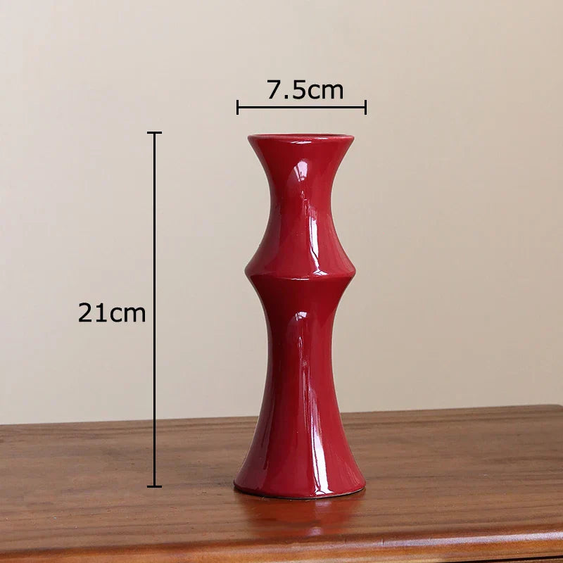 DecorBites™ Bamboo Shape Ceramic Vase: Table Decoration & Floral Arrangement in Room