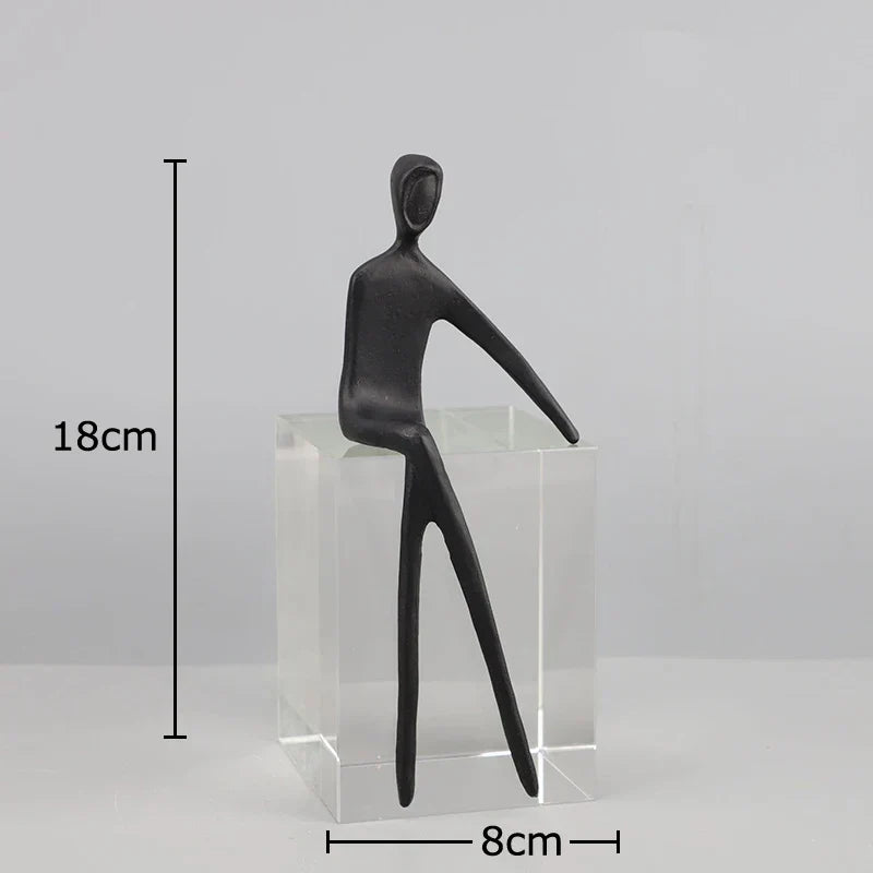 DecorBites™ Abstract Character Sculpture with Crystal Base for Modern Room Decor