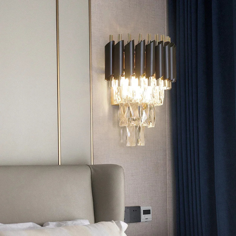 DecorBites™ Crystal LED Wall Sconces: Elegant Lighting for Bedroom, Corridor, Stairs