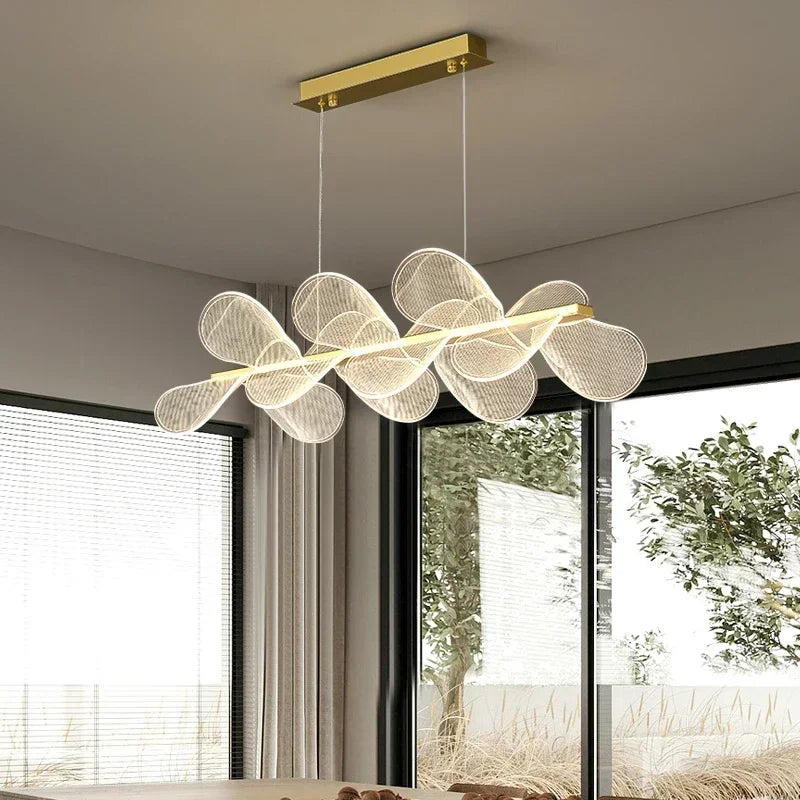 DecorBites™ LED Flower Chandelier: Luxury Acrylic Pendant for Modern Living, Bedroom & Kitchen