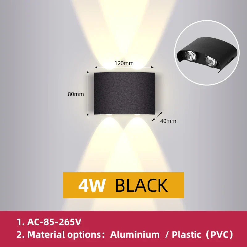 DecorBites™ LED Wall Light Indoor Outdoor Waterproof Fixture Garden Decor Home Lighting