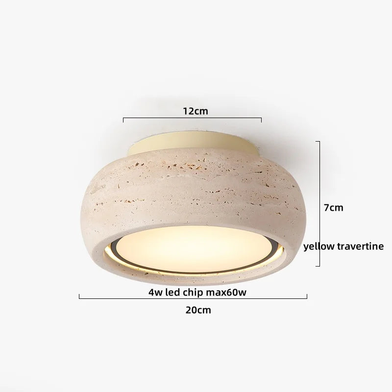 DecorBites™ LED Wood Ceiling Light: Natural Yellow Travertine, Modern Nordic Design