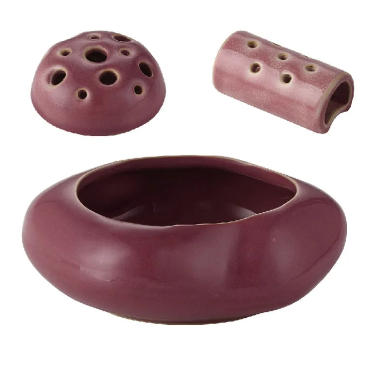 DecorBites™ Lotus Seedpod Ceramic Vase Artificial Flower Pot Modern Desk Decor
