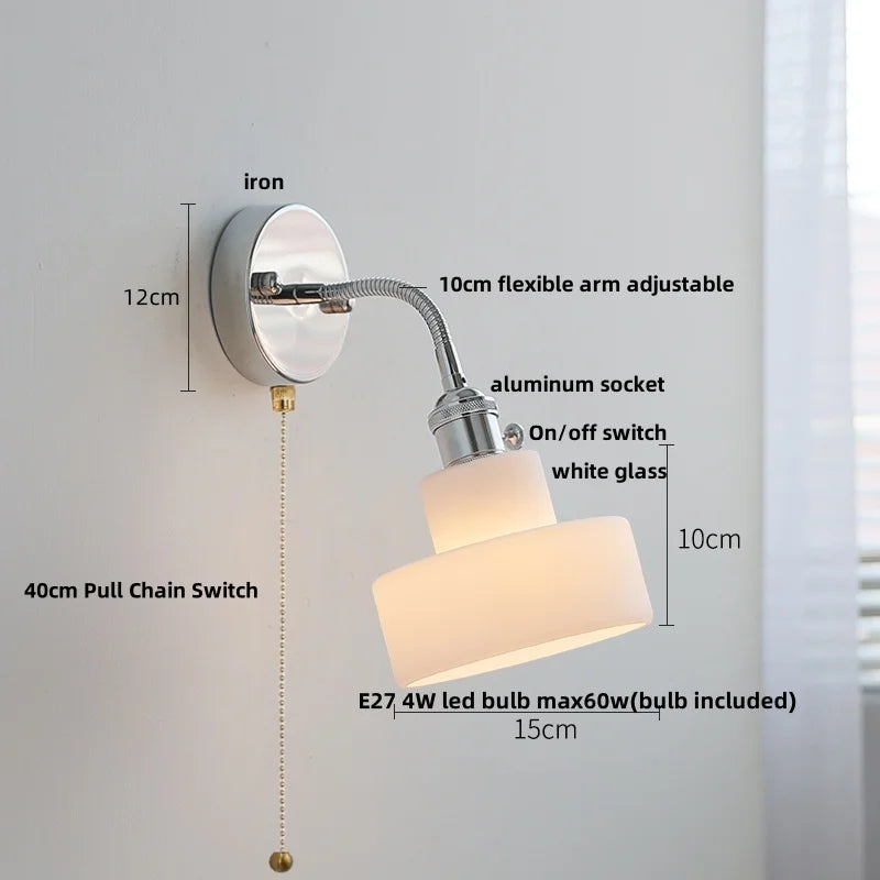 DecorBites™ LED Wall Lamp Sconce with Pull Chain Switch and Flexible Arm