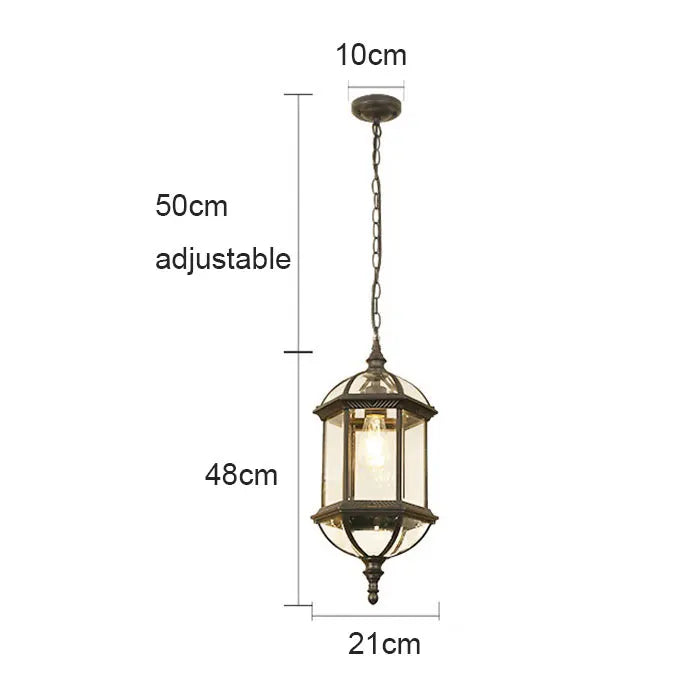 DecorBites™ Black Outdoor Hanging LED Pendant Light for Balcony Walkway & Exterior Lighting