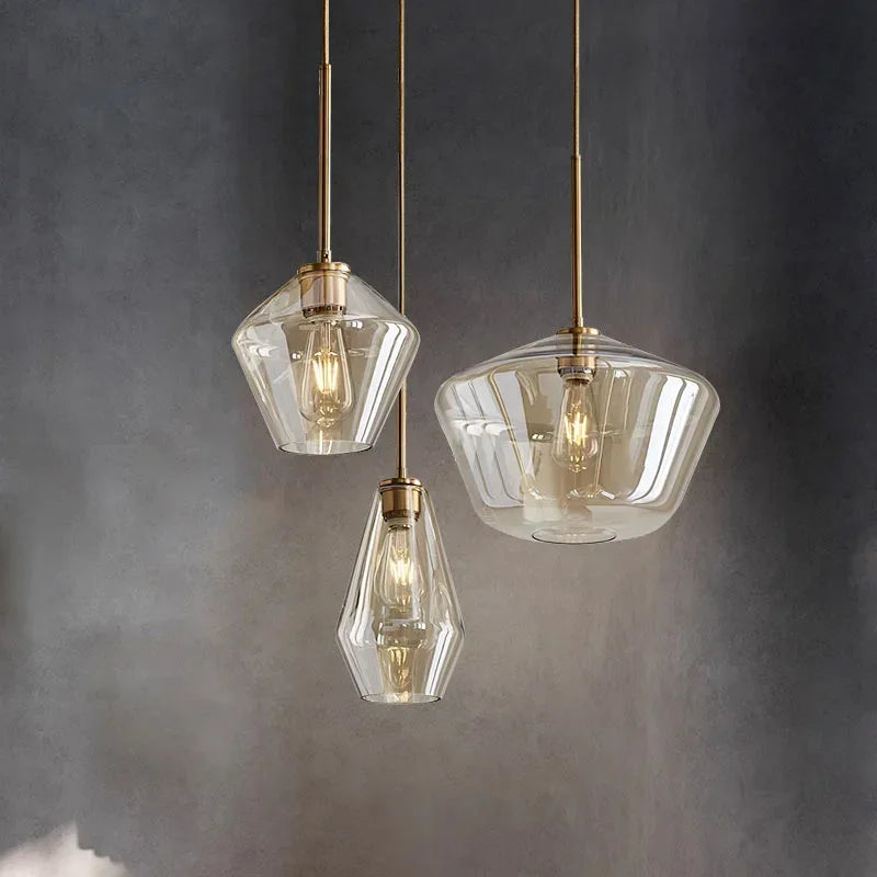 DecorBites™ Glass Chandelier Lighting for Home Dining Room Kitchen Decor Pendant Lights