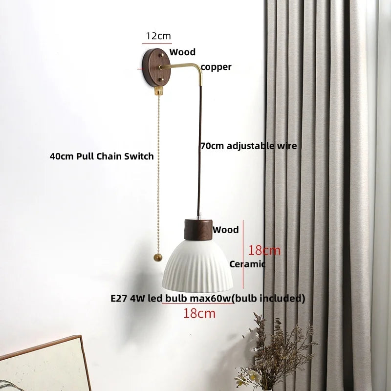 DecorBites™ Ceramic LED Wall Lamp Modern Wood Decor Stair Light Fixtures