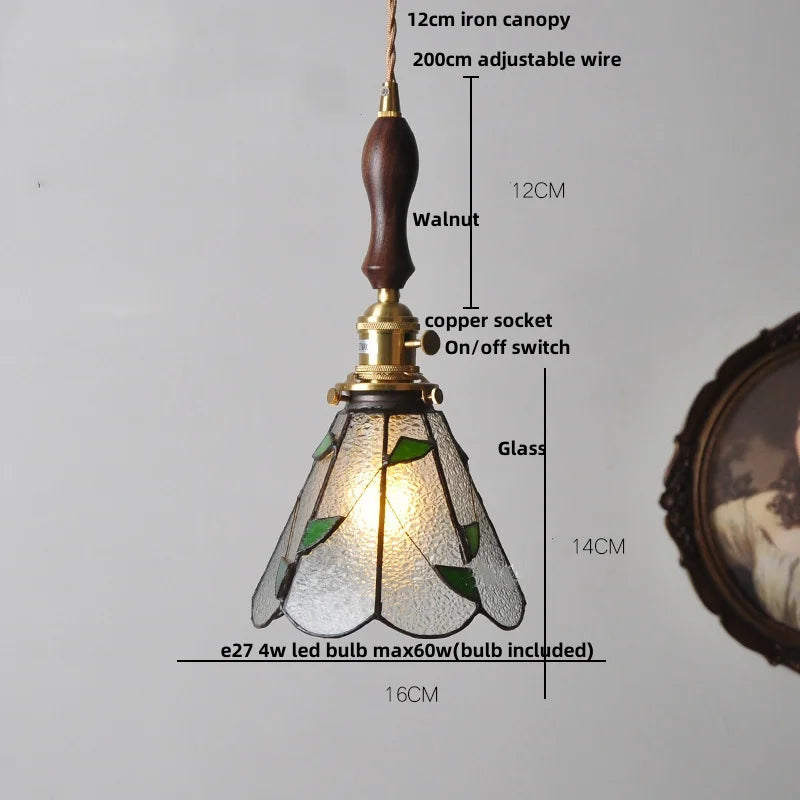 DecorBites™ Colorful Glass Tiffany Style LED Pendant Lamp, Modern Hanging Light Fixture