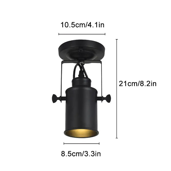 DecorBites™ Black Wrought Iron Spotlight Accent Lamp - Adjustable Flush Mount Lighting
