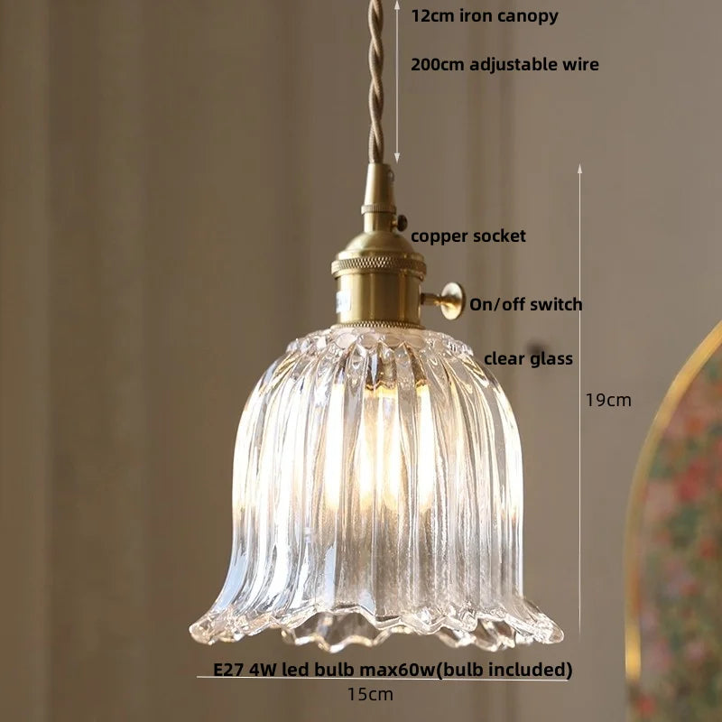 DecorBites™ Amber Glass Cube LED Pendant Lights, Japanese Style for Kitchen, Bedroom, Coffee.