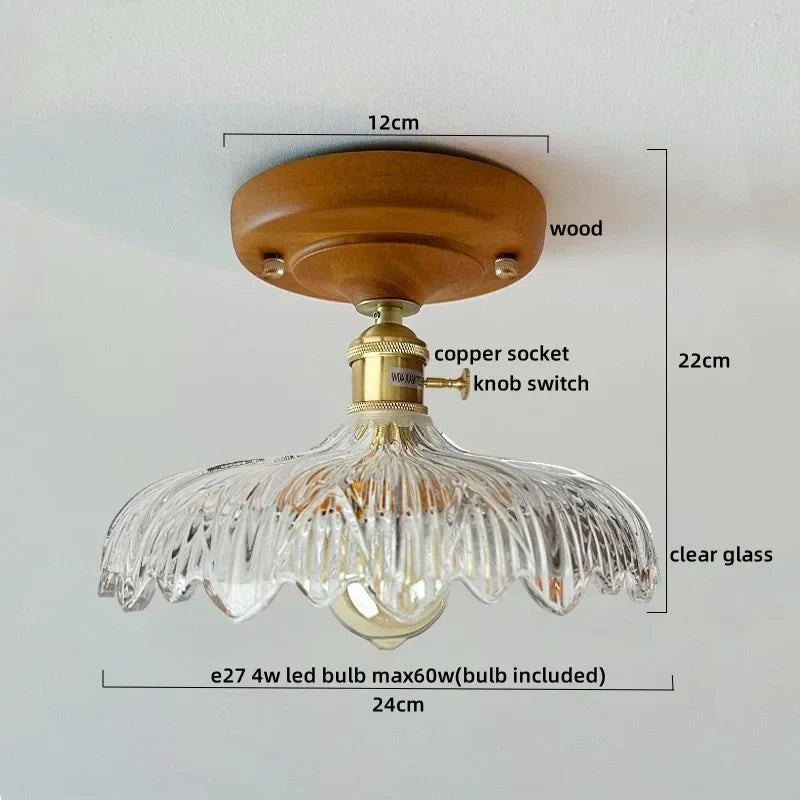 DecorBites™ Glass Copper LED Ceiling Lamp Modern Style for Home Decor and Restaurant