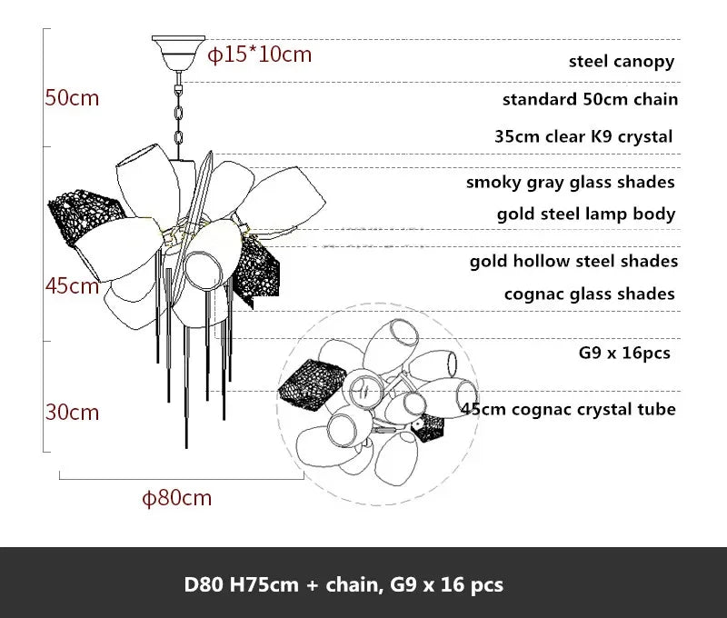DecorBites™ Glass Shades Pendant Light Luxury Dining Lamp Indoor Decor Lighting