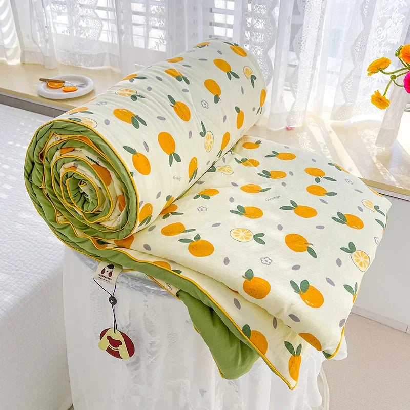DecorBites™ Breathable Double Gauze Queen Quilt with Soya Fibre Filling