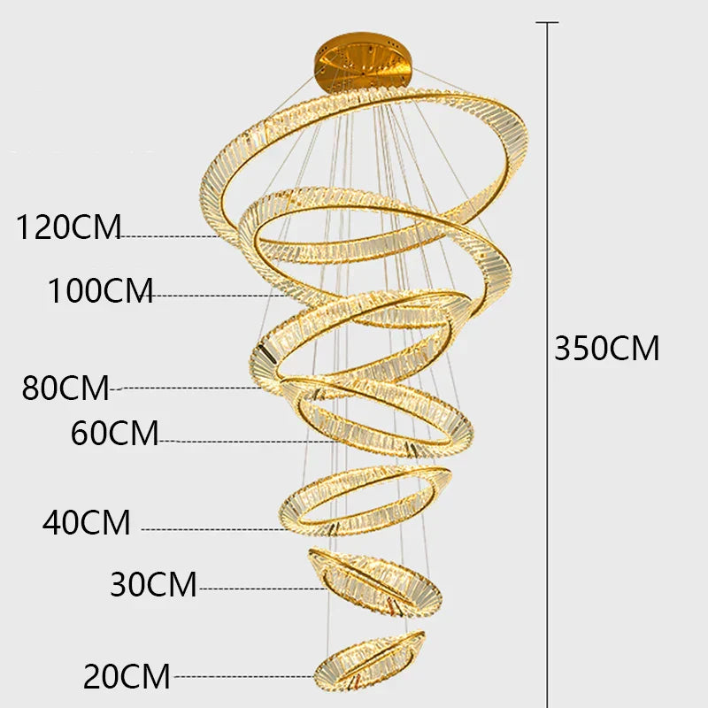 DecorBites™ Crystal Chandelier - Stair & Living Room Pendant Lights - Interior Lighting