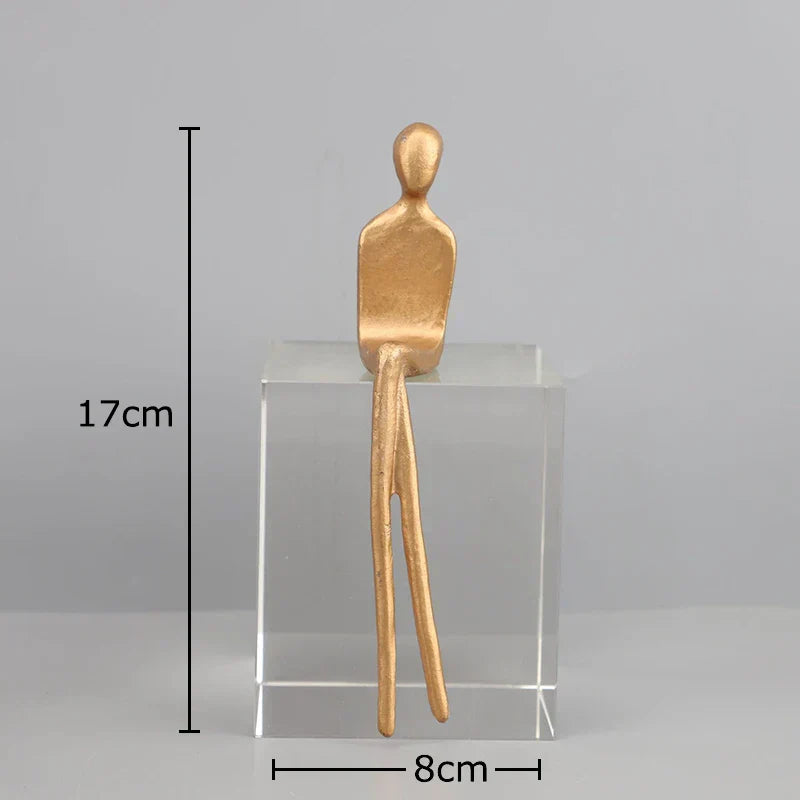 DecorBites™ Abstract Character Sculpture with Crystal Base for Modern Room Decor