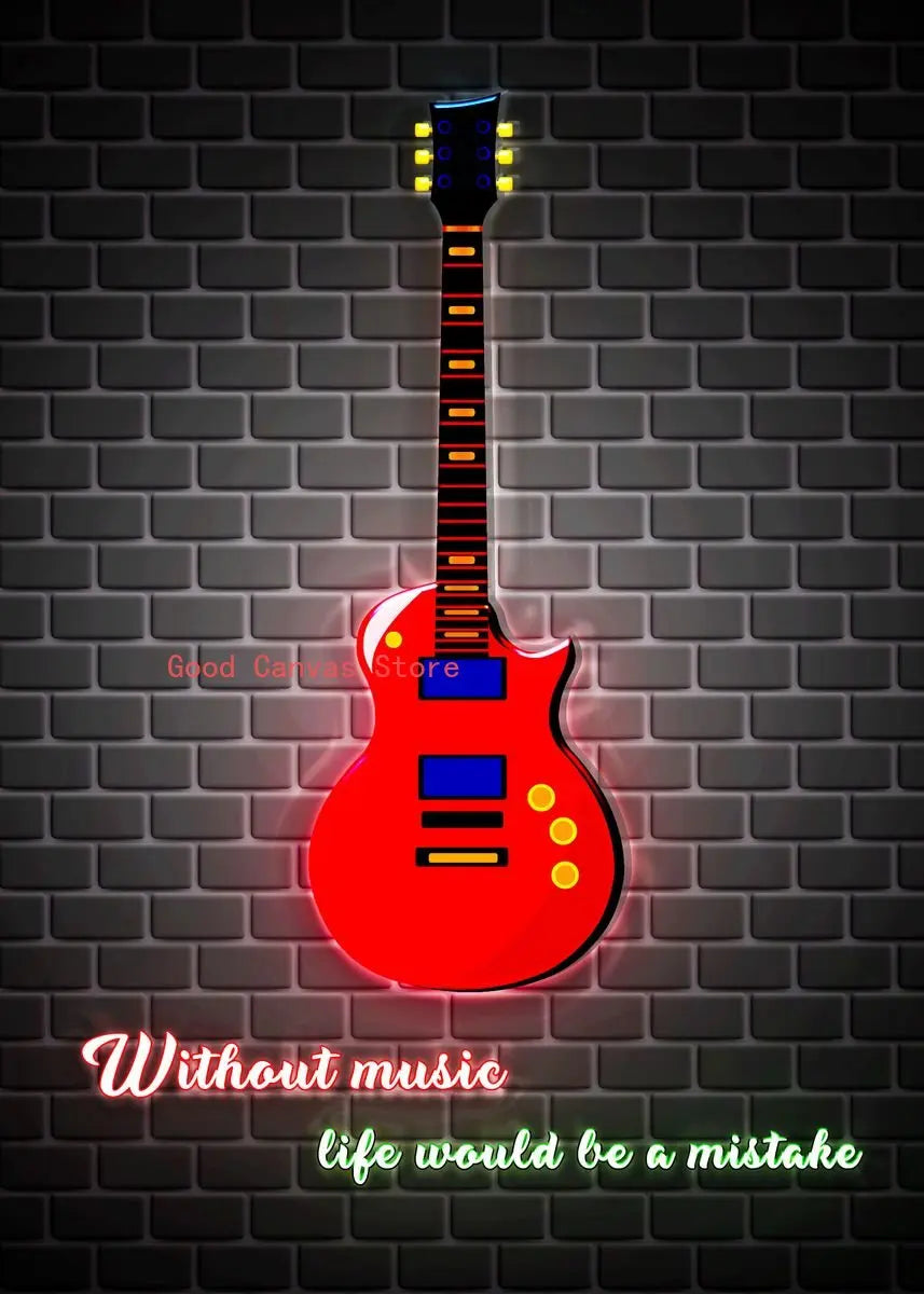 Abstract Electric Guitar Canvas Print - Music Wall Art by DecorBites™