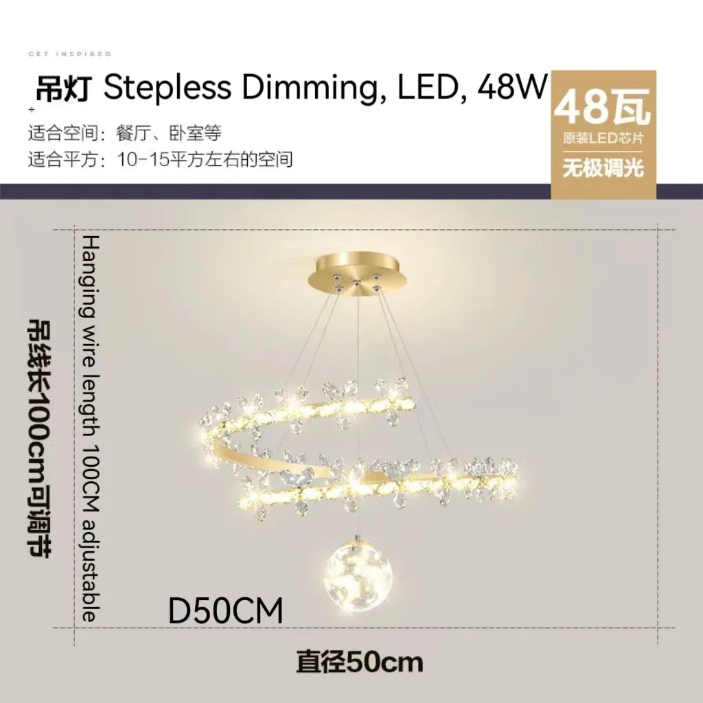 DecorBites™ Crystal Flower Gold Ceiling Chandelier: Modern Luxury Nordic Living Room Light
