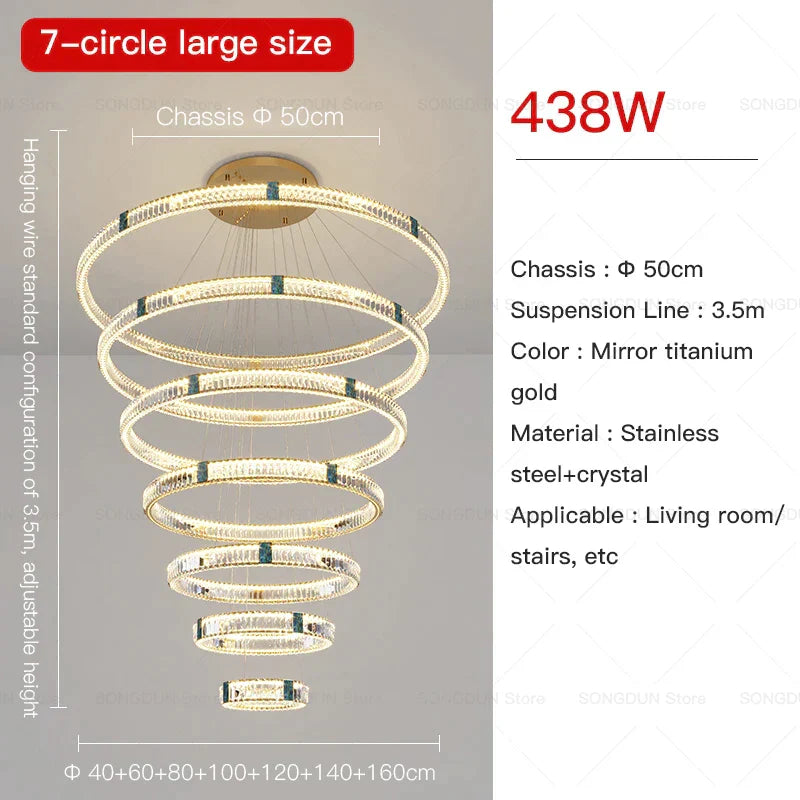 DecorBites™ Crystal Chandelier: Elegant Post-Modern Lighting for Living Room & Restaurant