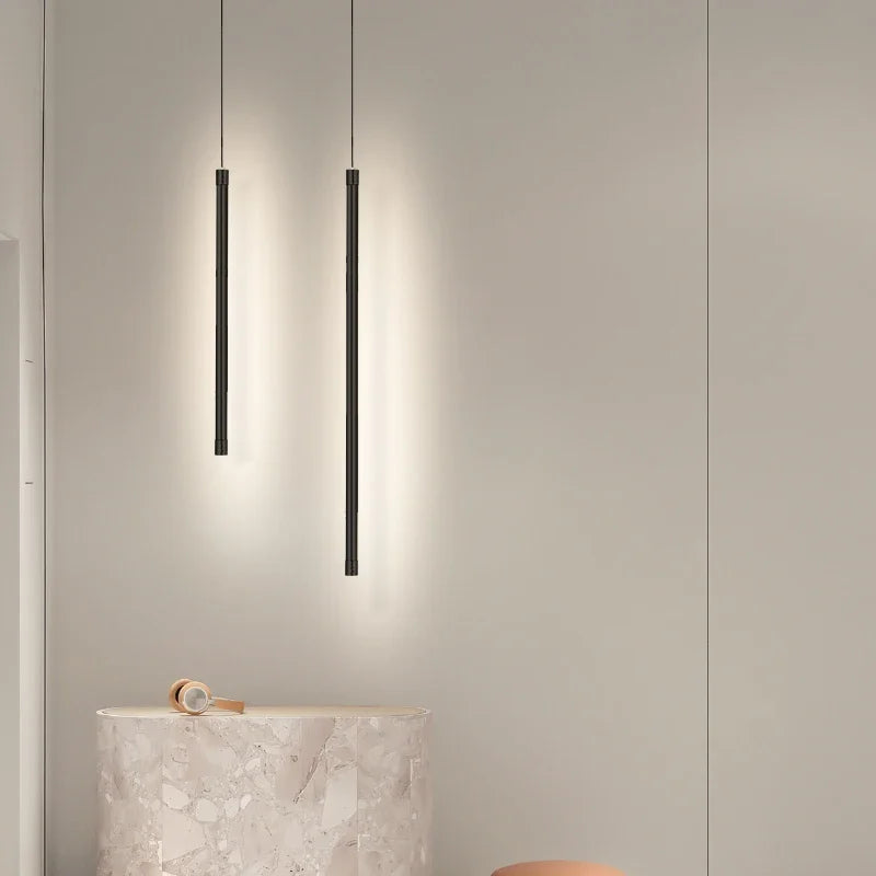DecorBites™ Black Nordic LED Tube Pendant Light for Bedroom Restaurant Kitchen Dining Room