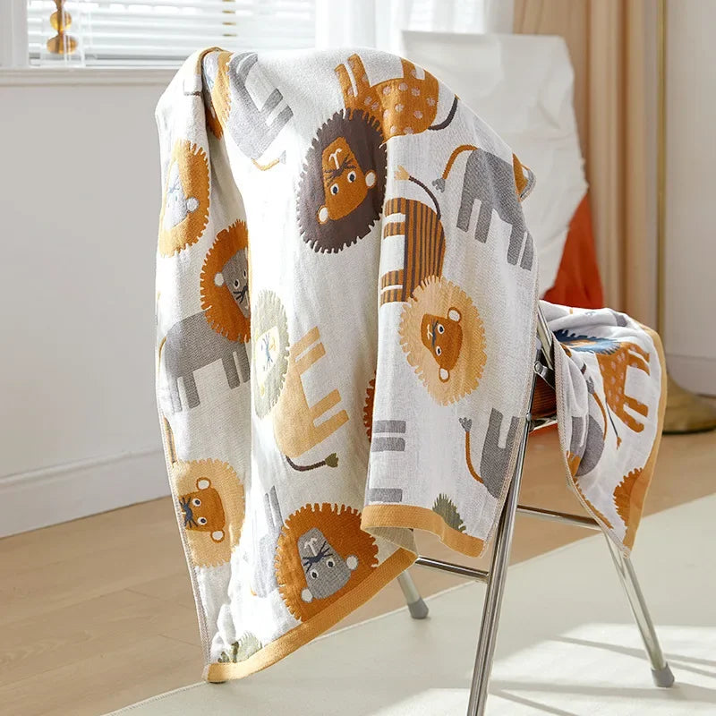 DecorBites™ Cotton Gauze Bath Towel - Large Cartoon Towel 70x140cm