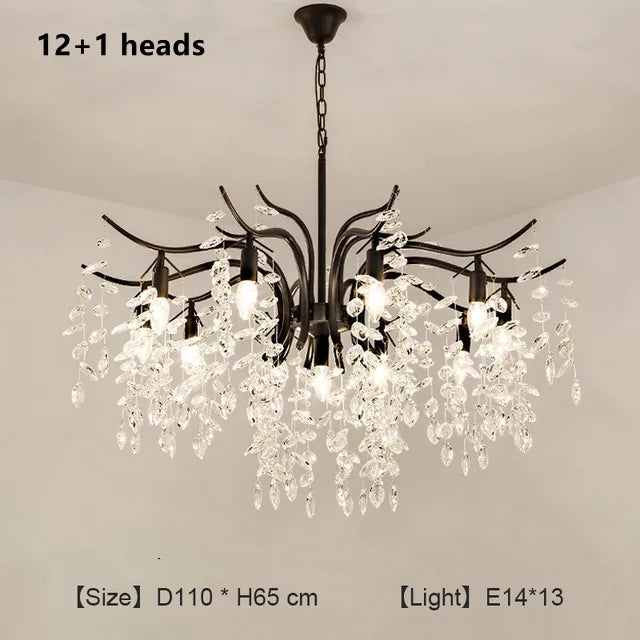 DecorBites™ Crystal Chandelier: Modern Minimalist Luxury LED Lighting for Living Room and Bedroom