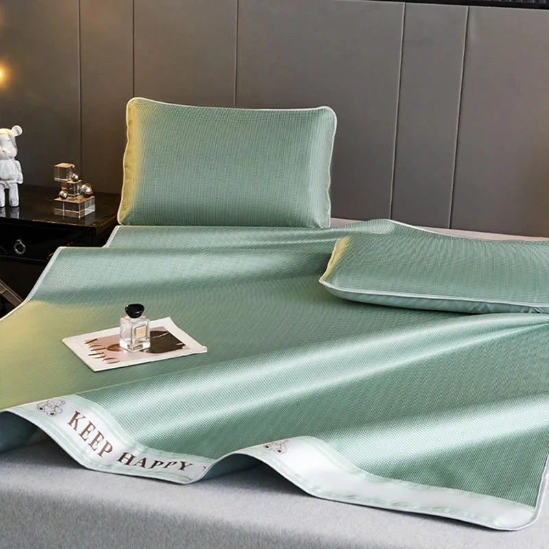 DecorBites™ 1800D Cooling Fibres Bed Mat & Pillowcases Set for Summer Nights