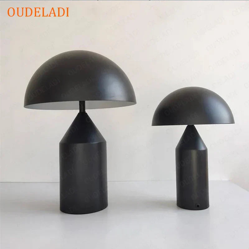 DecorBites™ Black Iron Mushroom Table Lamp, Nordic Design, Gold Accent, Living Room Bedroom Light