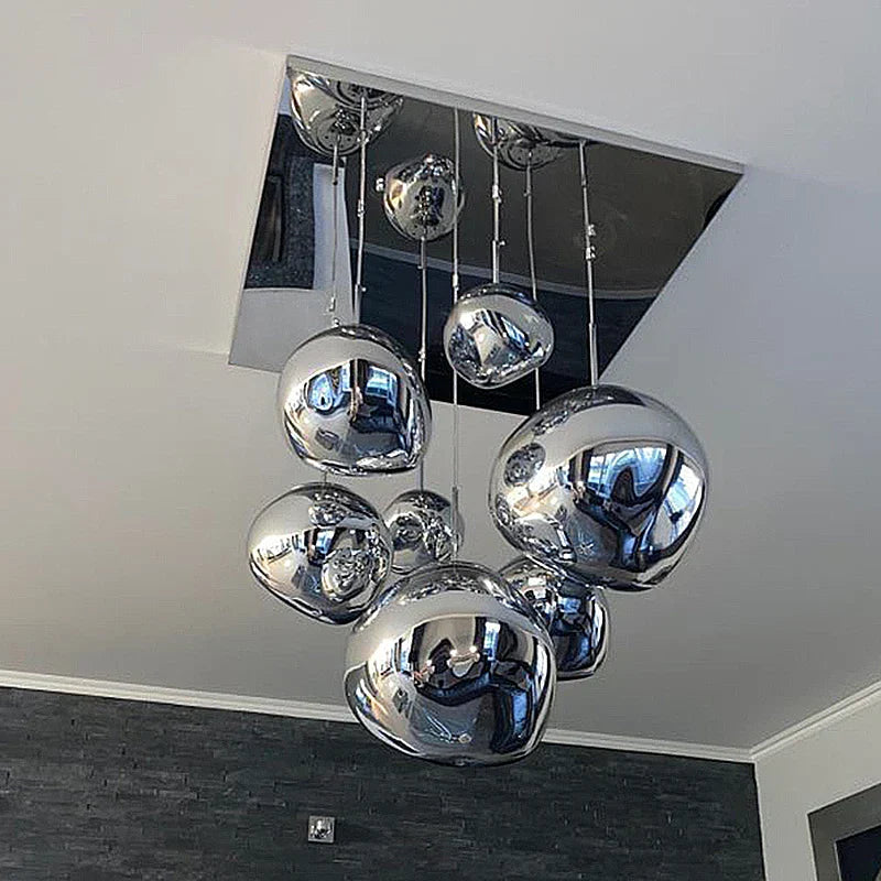 DecorBites™ Glass Lava LED Pendant Ceiling Lamp for Living Room Bedroom Loft Chandelier
