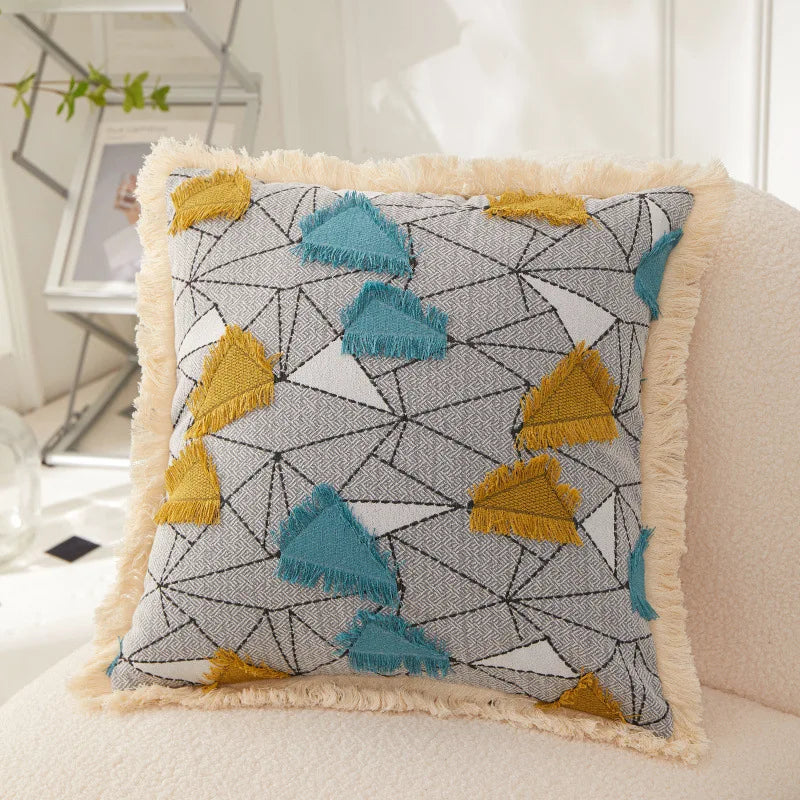 DecorBites™ Artistic 45x45 Handmade Cloth Cushion Cover Pillowcase Design