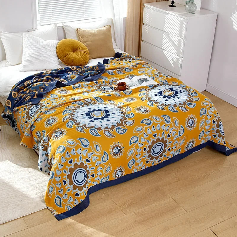 DecorBites™ Cotton Leisure Blanket: Luxury Soft Blanket for Summer, Single/Double Bedspread, Sofa Towel - Nordic Home Decor