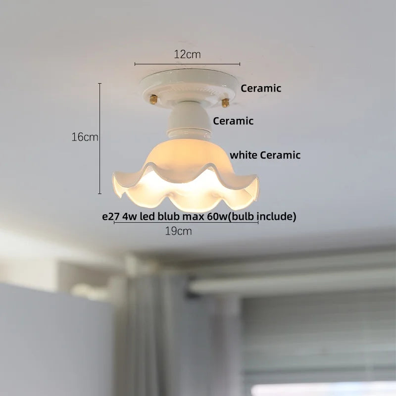 DecorBites™ Blue Hollow-out Ceramic LED Ceiling Lamp