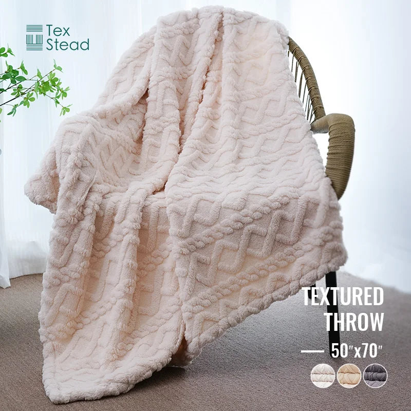 DecorBites™ Cozy Knit Blanket for Home & Travel - Soft & Warm Throw Blanket