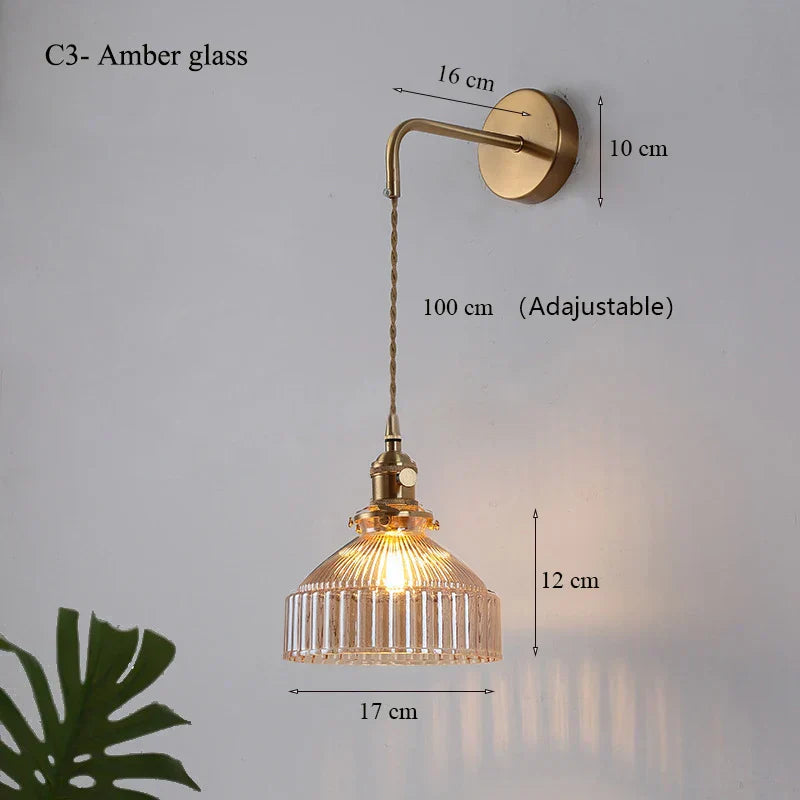 DecorBites™ Glass Shade LED Wall Lamp for Luxury Living Room Decor