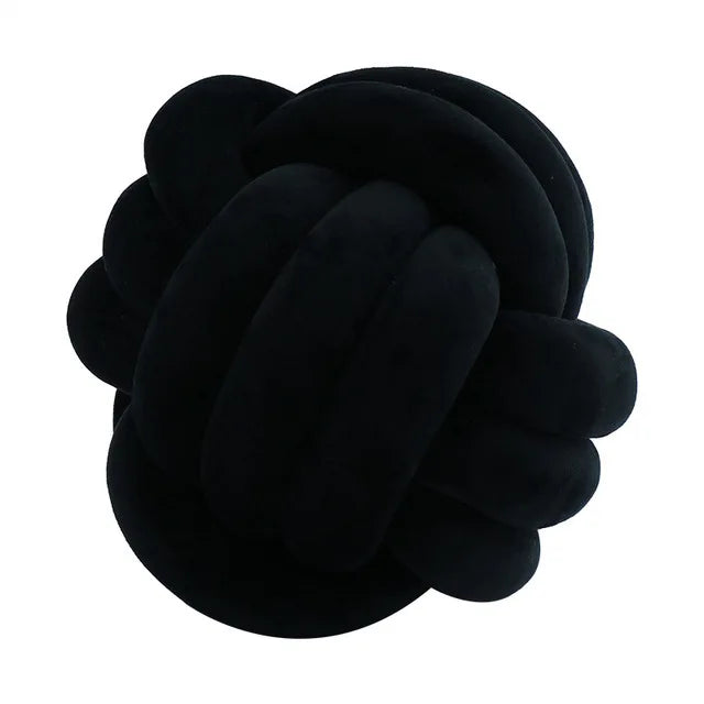 DecorBites™ Handmade Knotted Ball Round Plush Pillow for Home Decoration