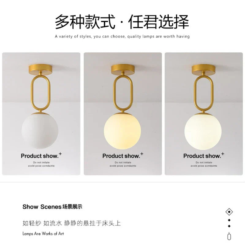 DecorBites™ Black Gold Glass Ceiling Lamp: Modern Nordic LED Lighting Fixtures