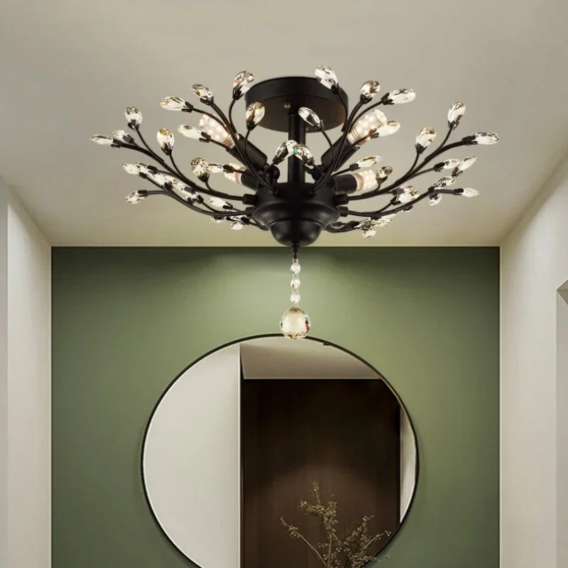 DecorBites™ Crystal Chain Pendant Chandelier LED Lights for Indoor Decor