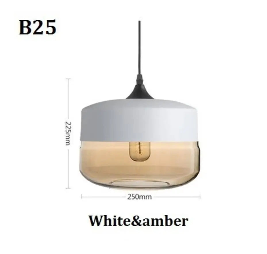 DecorBites™ Black Glass Pendant Light Fixture for Modern Indoor Decor and Dining Room