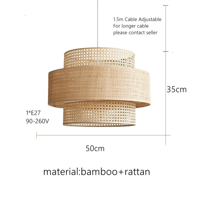 DecorBites™ Bamboo Wabi Sabi Pendant Lamps