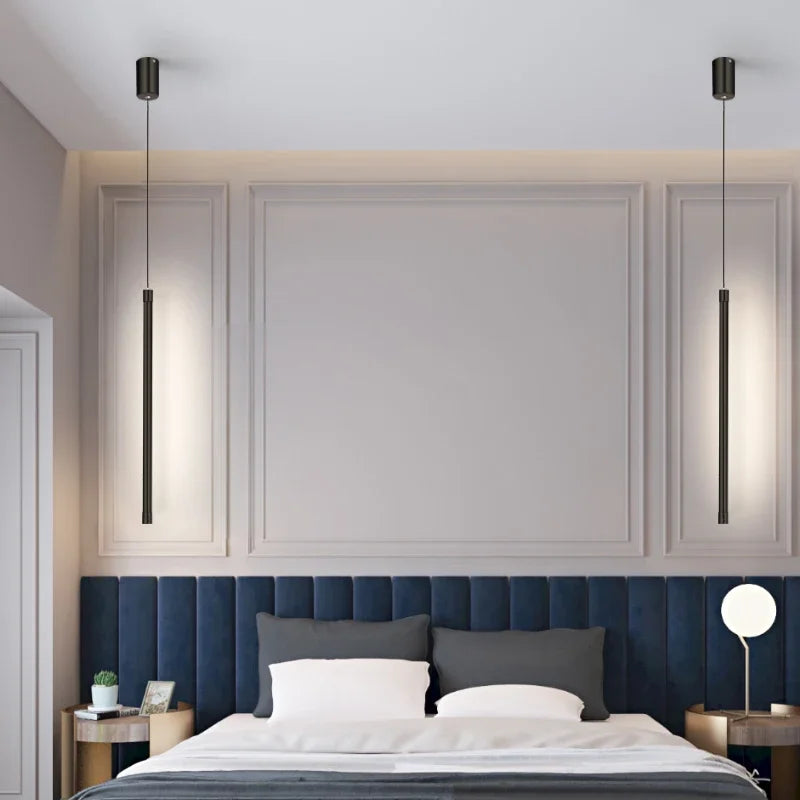 DecorBites™ Black Nordic LED Tube Pendant Light for Bedroom Restaurant Kitchen Dining Room